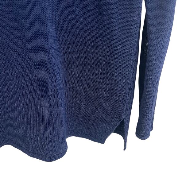 J. McLaughlin Cotton Blend Knit V Neck Navy Sweater Womens Size Small - Picture 3 of 6